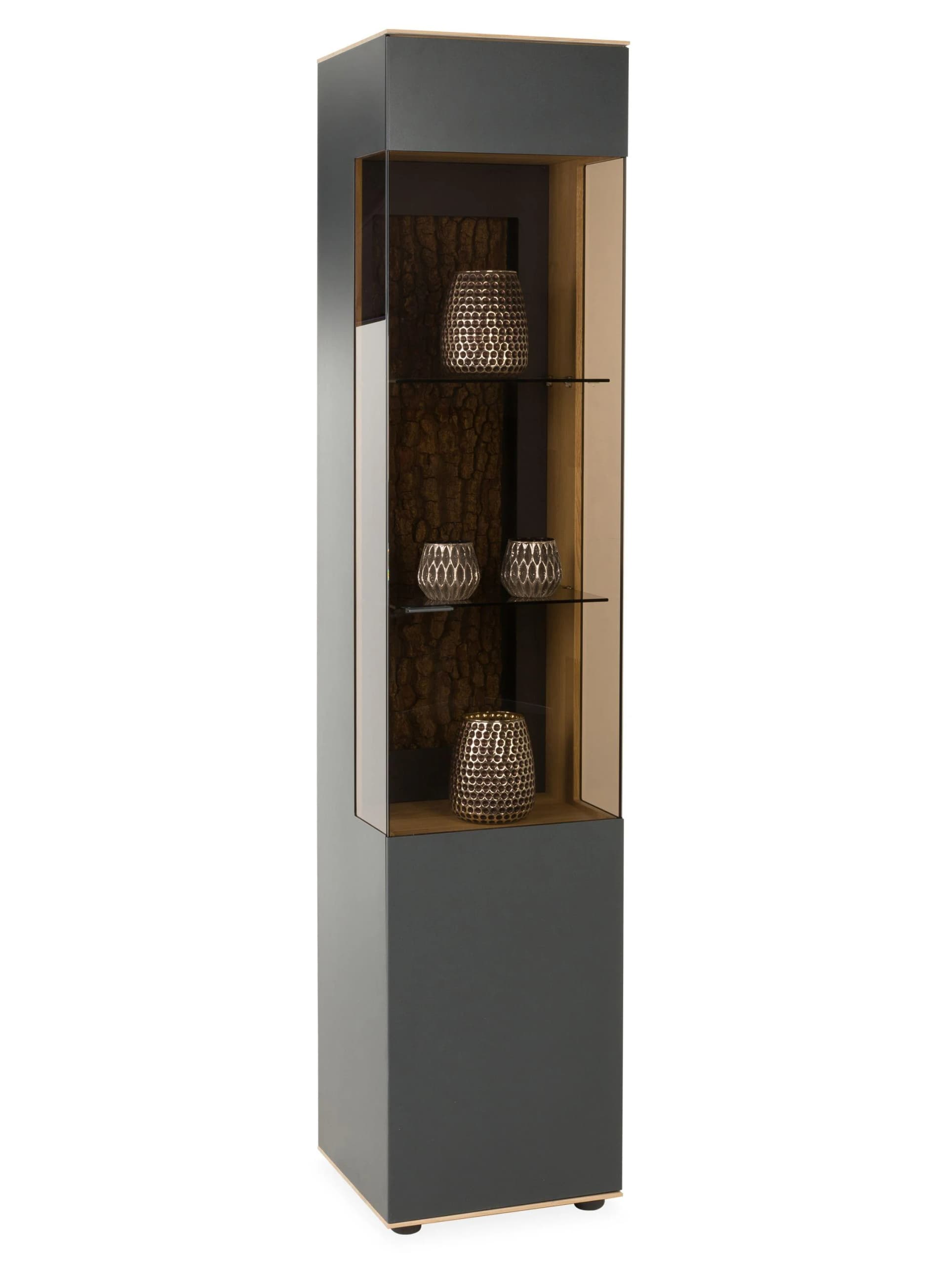 Vitrine hartmann Heda Massivholz Braun Glas Metall
