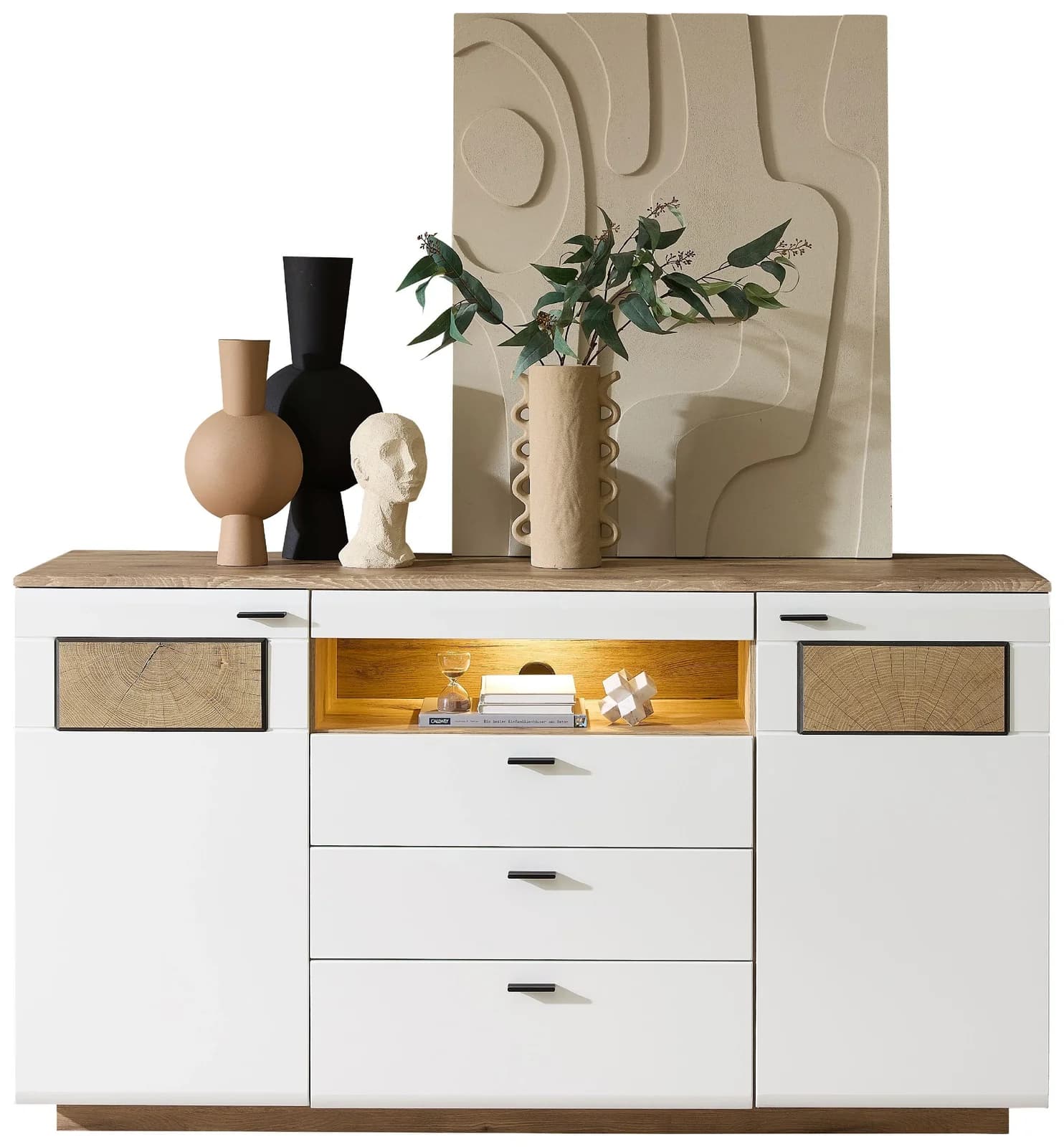 Sideboard HARPER WINDSOR weiss matt mit Softclose und Selbsteinzug