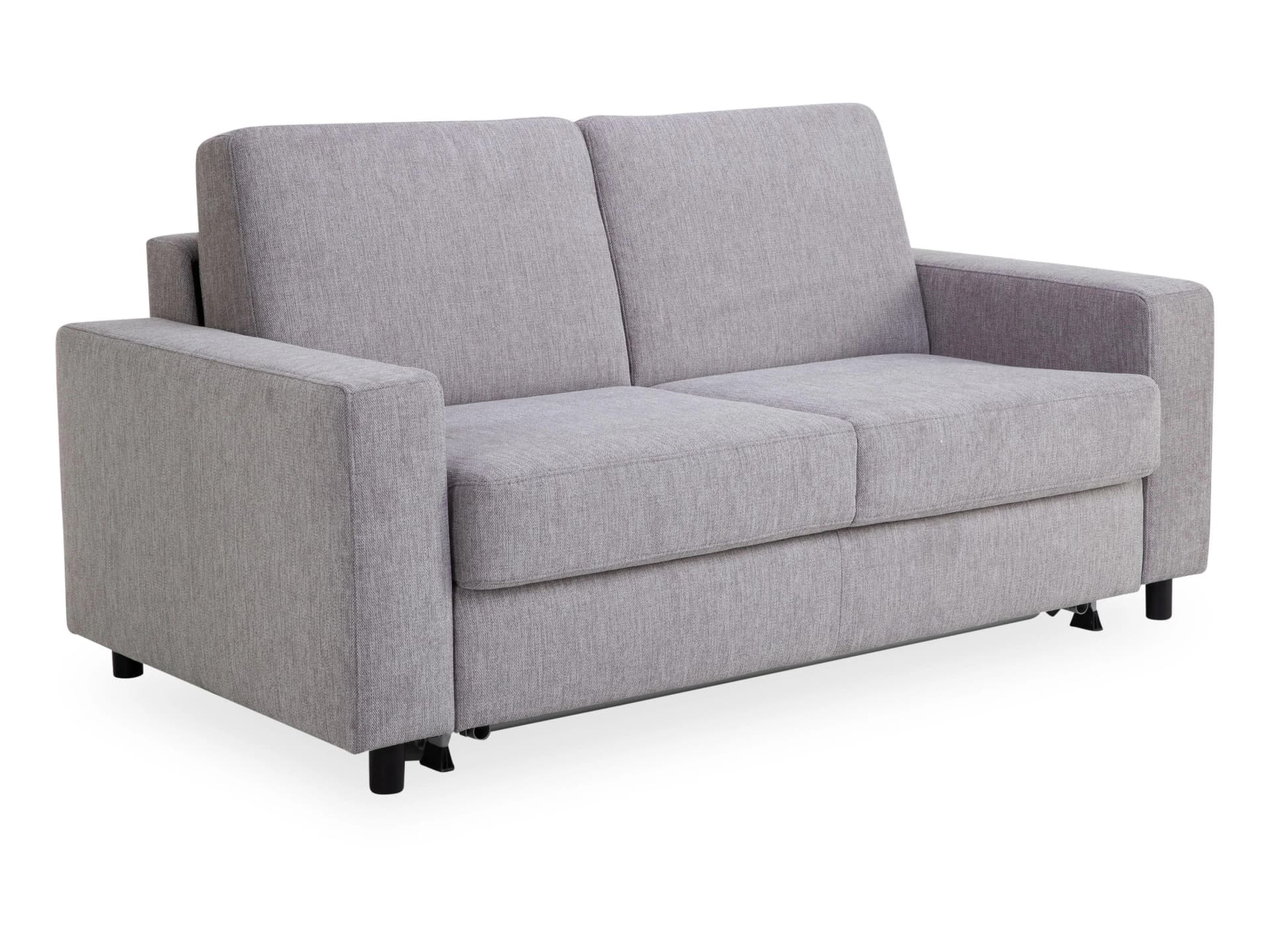 Schlafsofa PHOENIX Grau Stoff mit Holzfüßen