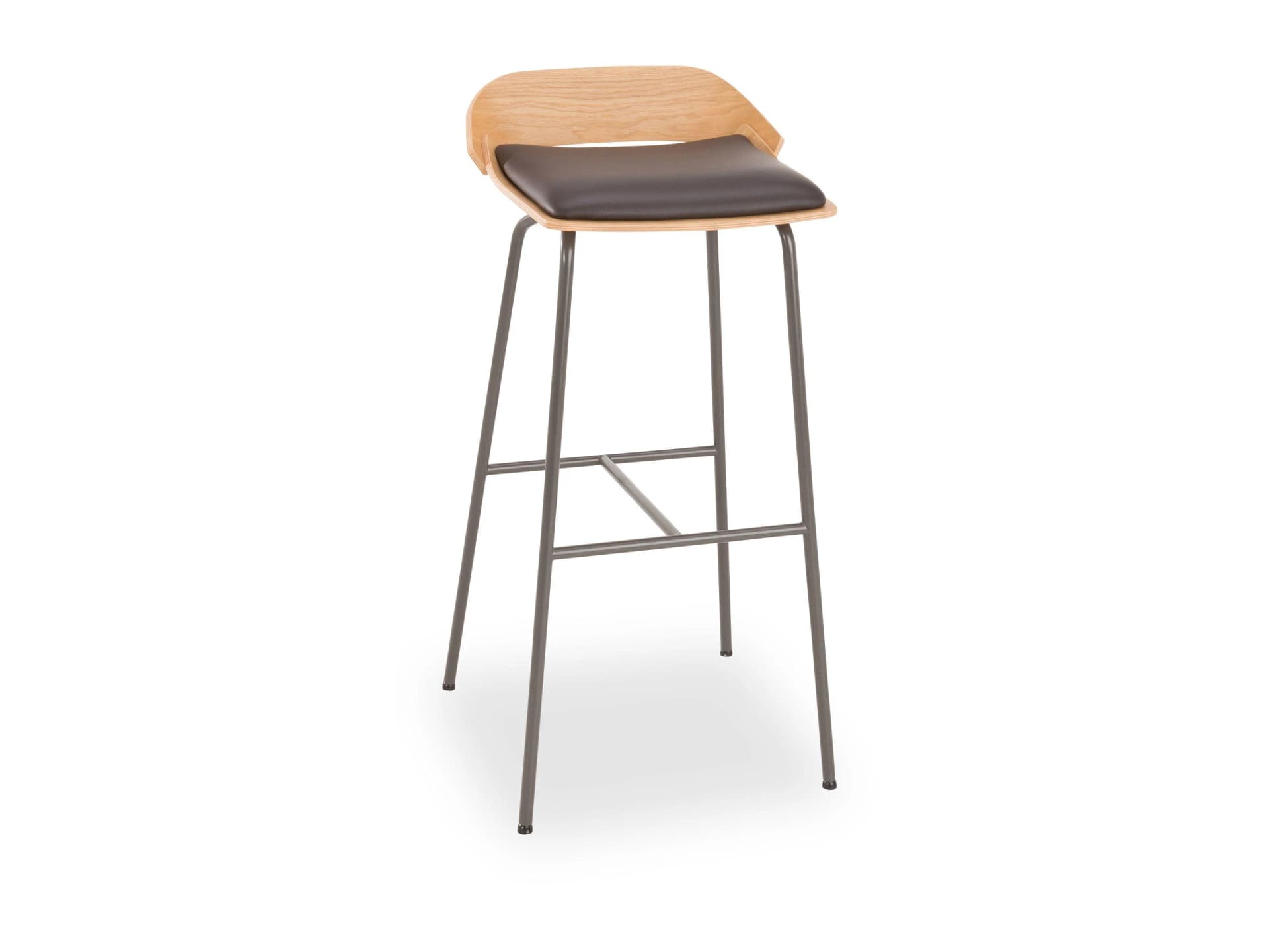 ROLF BENZ Barhocker 650 Echt Leder Grau Metall