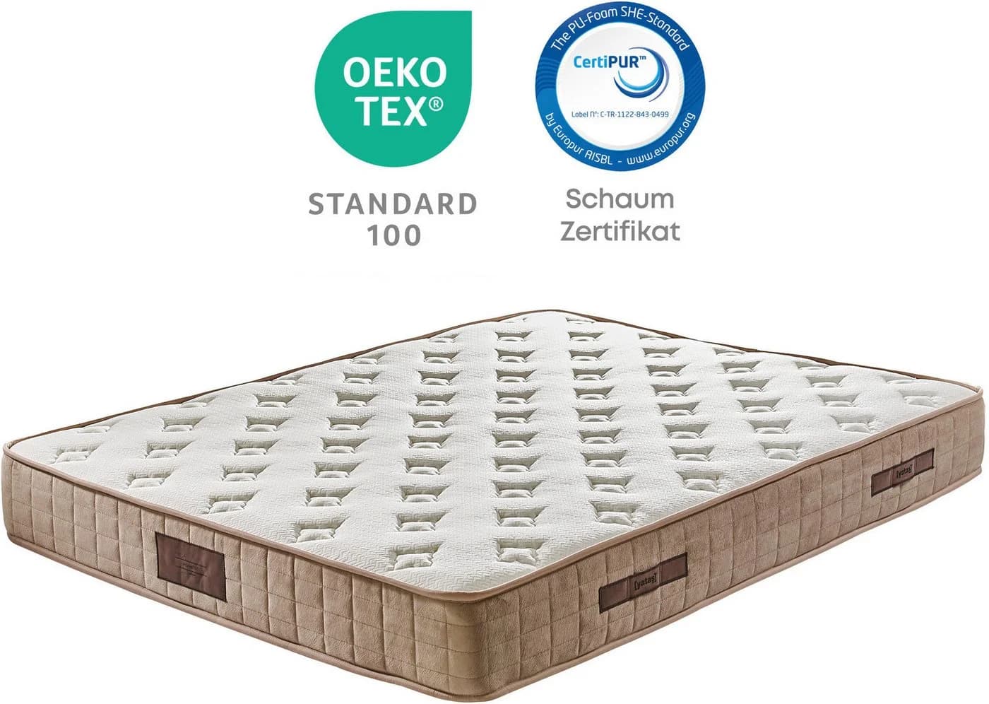 YATAS BEDDING Majestät Luxus Bonnellfederkernmatratze Weiß Wendbar H3 - Bild 4