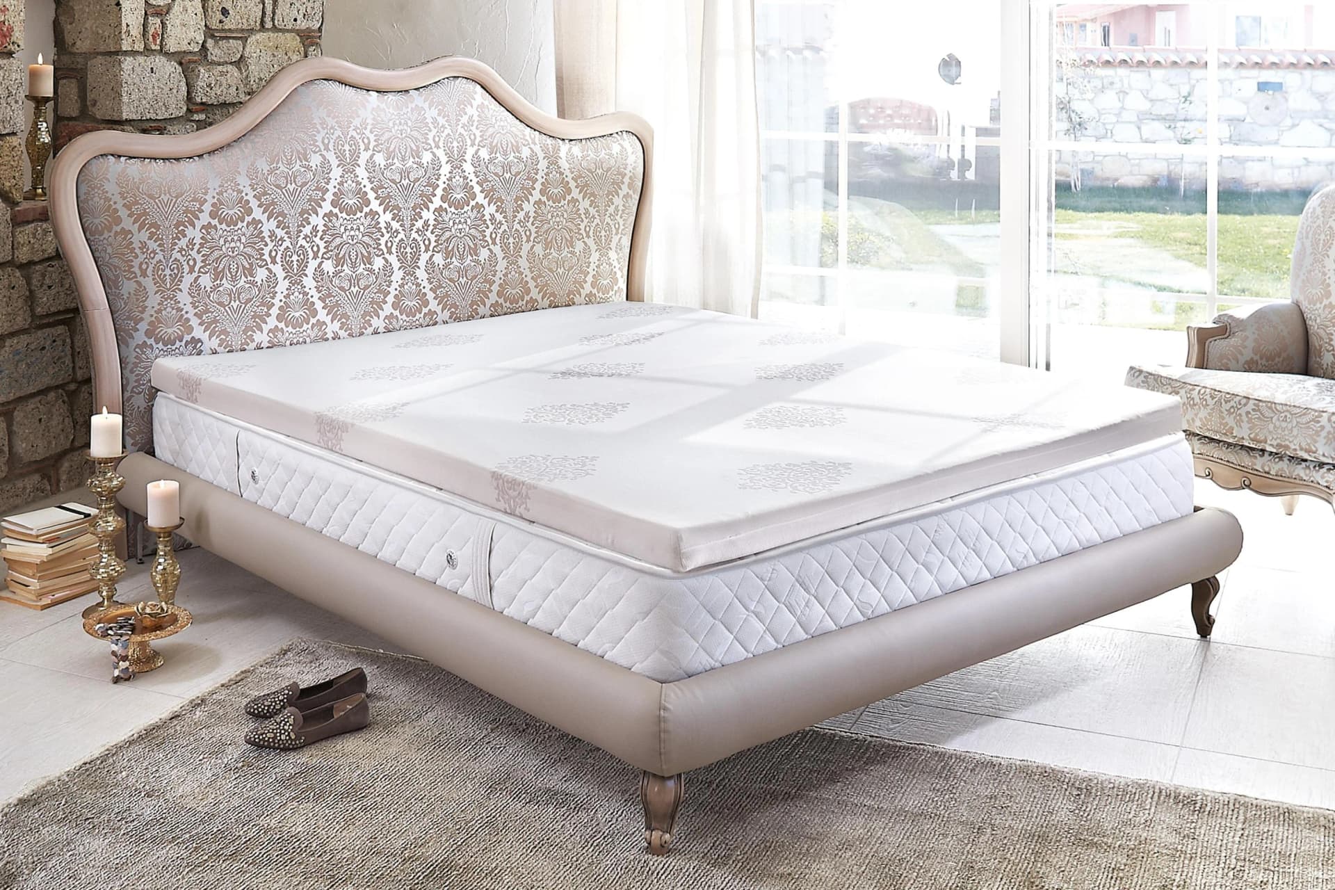 Yatas Bedding Visco-Topper Weiß H2 Allergikergeeignet