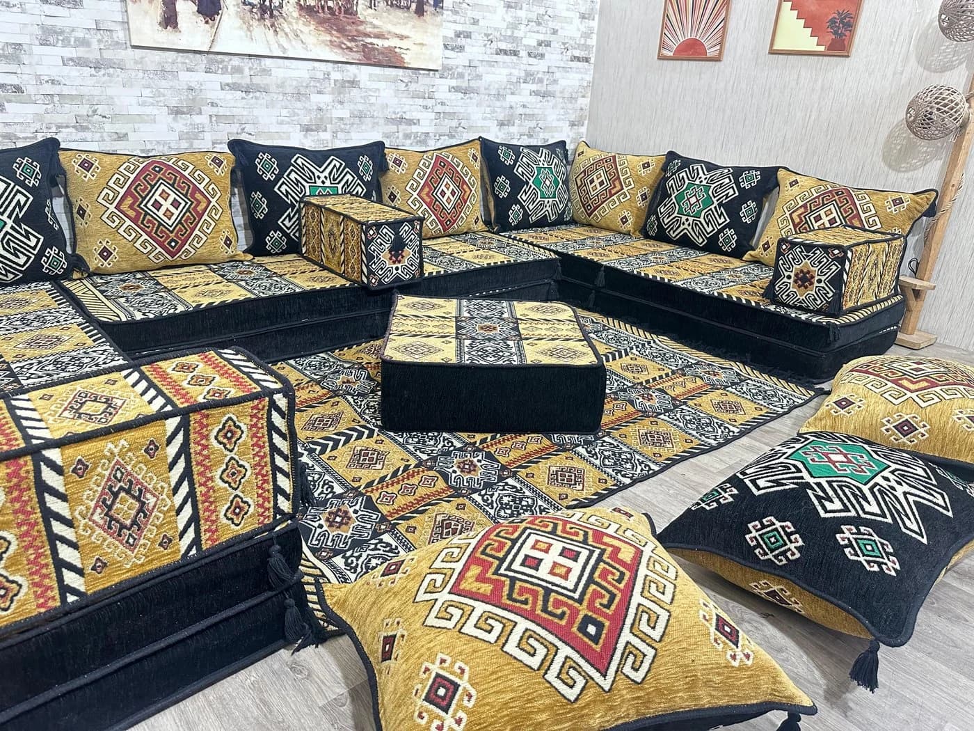 CaddeBuy Orientalische Sitzecke 22-tlg. Majlis Set Gelb - Bild 3