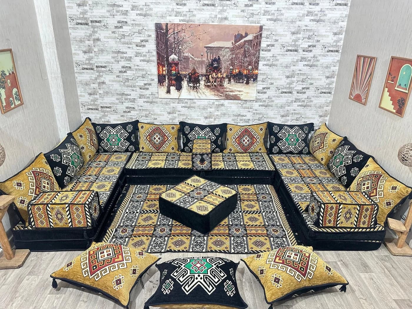 CaddeBuy Orientalische Sitzecke 22-tlg. Majlis Set Gelb - Bild 4