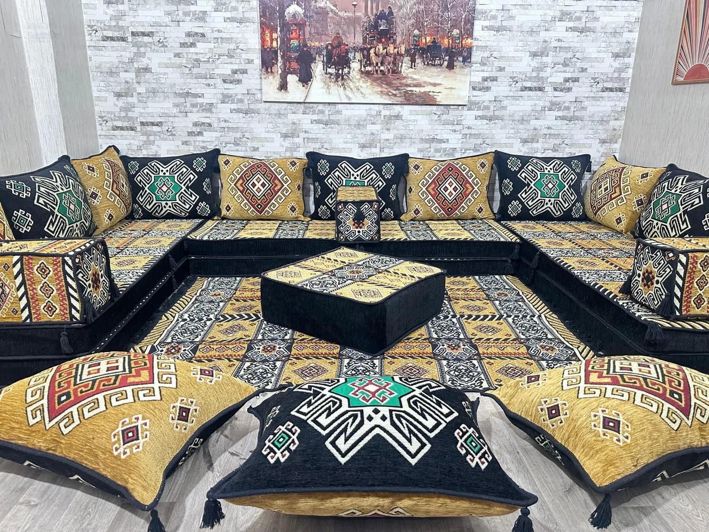 CaddeBuy Orientalische Sitzecke 22-tlg. Majlis Set Gelb - Bild 5
