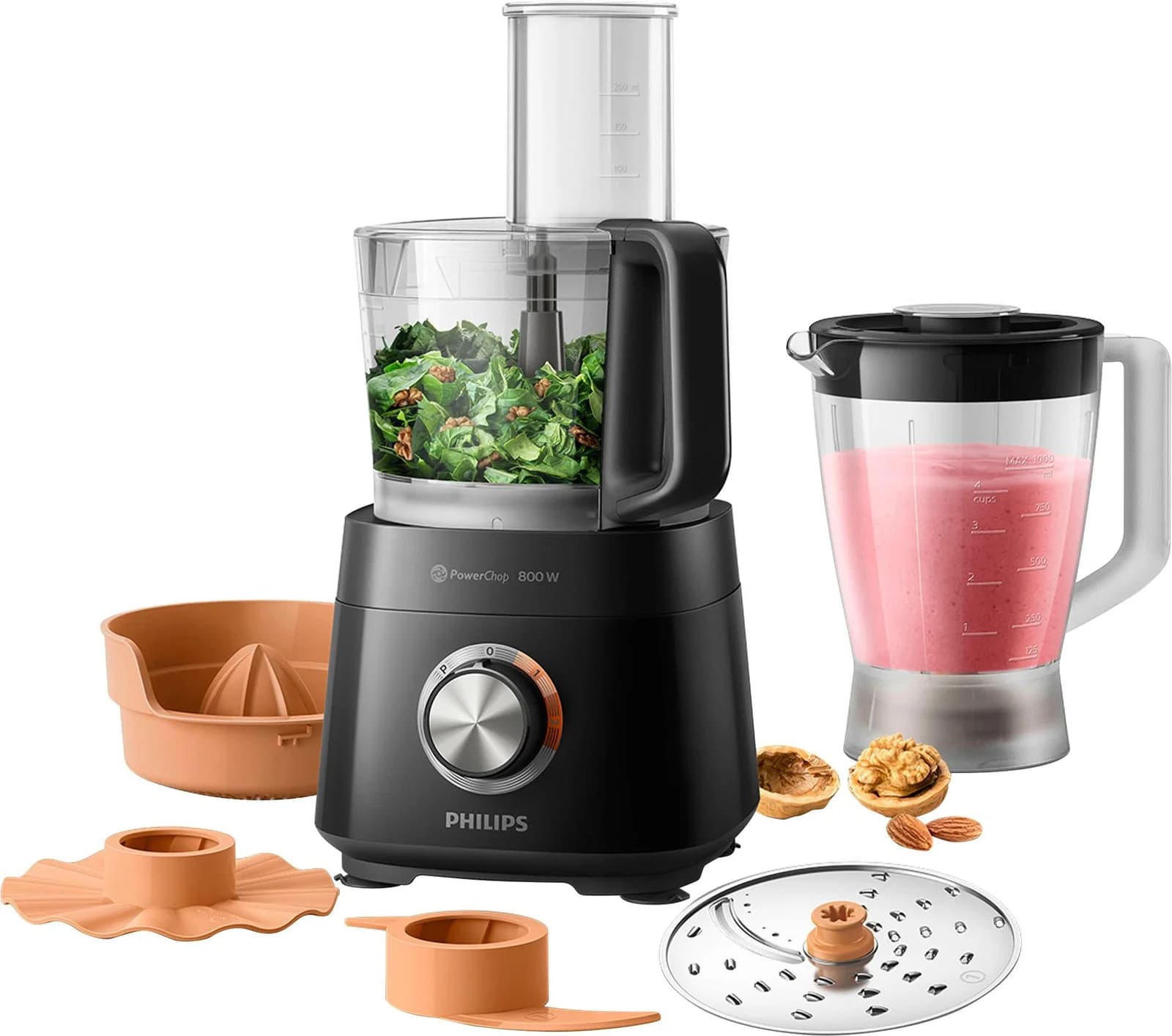 Philips Viva Collection Kompaktküchenmaschine 7 Zubehörteile Schwarz