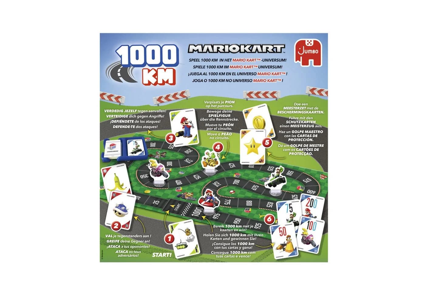 Jumbo Spiele Super Mario 1000KM Mario Kart Brettspiel Bunt - Bild 4