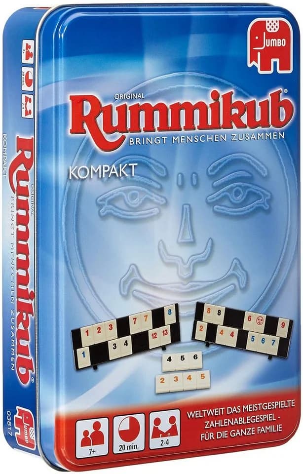 Jumbo Spiele Original Rummikub Kompakt Metallbox Familienspiel