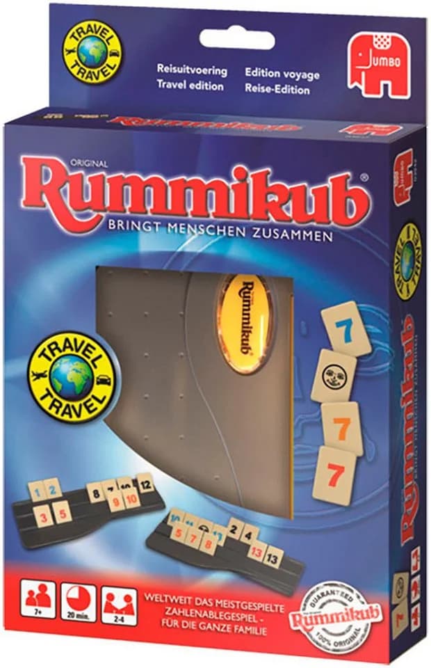 Jumbo Spiele Rummikub Reise im Etui - Kompaktes Reisespiel Bunt