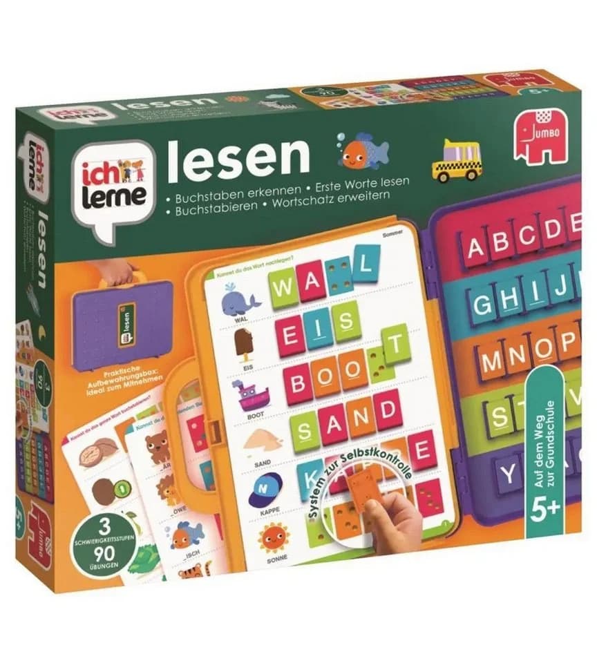 Jumbo Spiele Ich lerne lesen Lernspiel mit Koffer und 30 Buchstabenblöcken - Bild 5