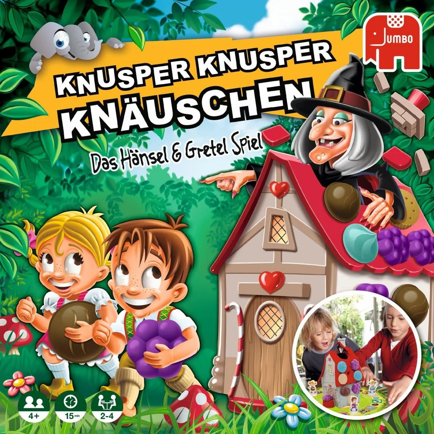 Jumbo Spiele Knusper Knusper Knäuschen Familienspiel Bunt