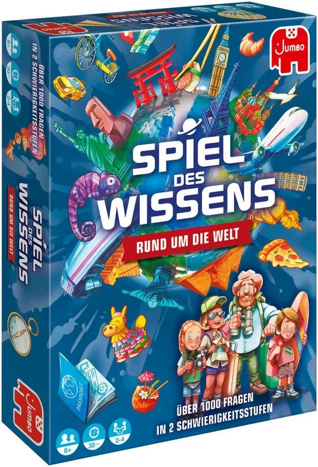 Jumbo Spiele Spiel des Wissens Rund um die Welt - Familienspiel Bunt