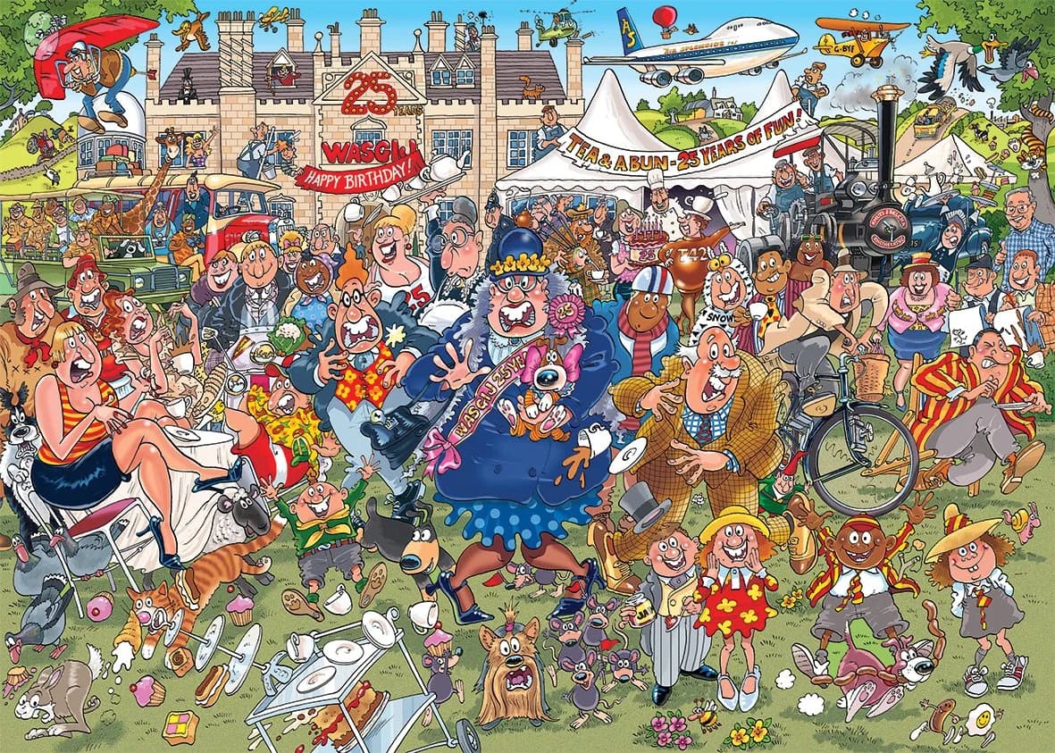 Wasgij Original 40 Jumbo Puzzle 1000 Teile Garten Party 25 Jahre Jubiläum