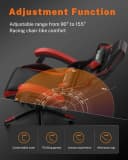Gywowken Gaming-Stuhl mit Fußstütze Rot Ergonomisch Bild 1