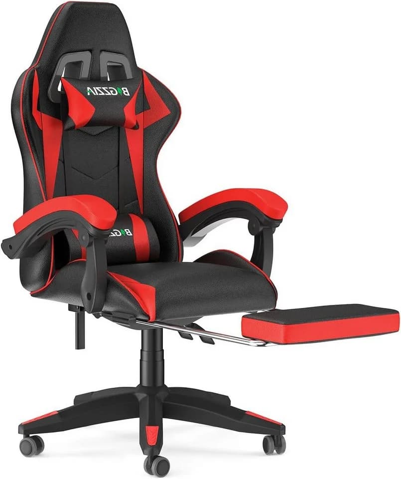 Gywowken Gaming-Stuhl mit Fußstütze Rot Ergonomisch - Bild 2