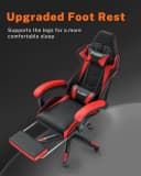 Gywowken Gaming-Stuhl mit Fußstütze Rot Ergonomisch Bild 4