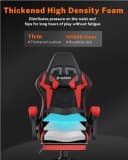 Gywowken Gaming-Stuhl mit Fußstütze Rot Ergonomisch Bild 5