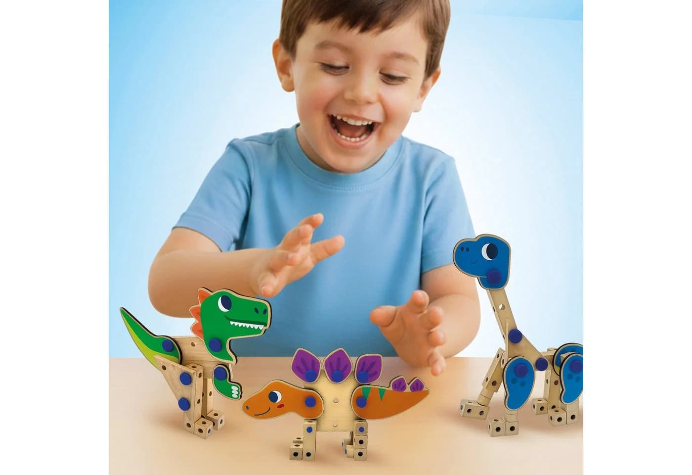 SES Creative BRIX Junior Dinosaurier Set mit Holzhammer & Nägeln - Bild 4