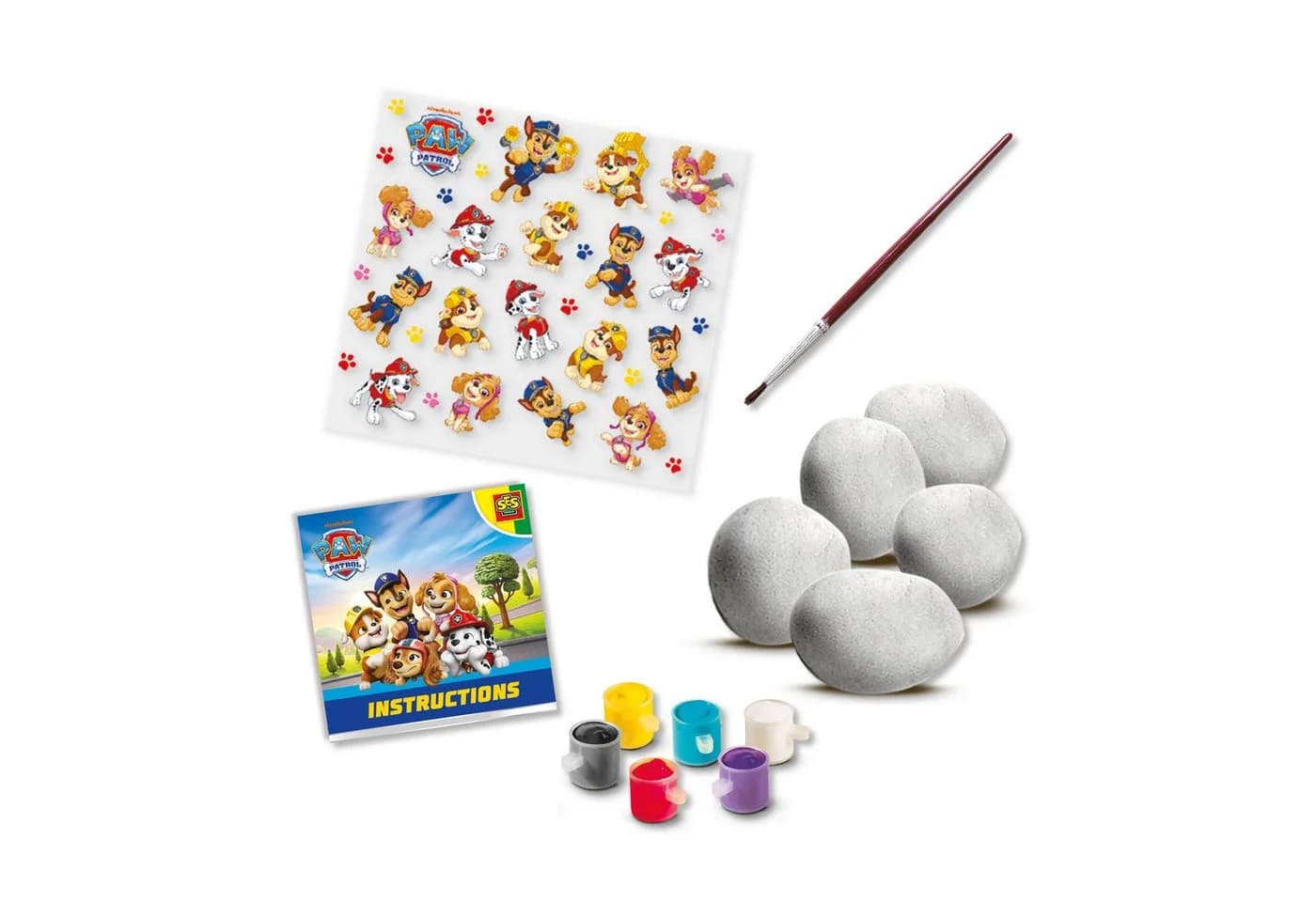 SES Creative Paw Patrol Steine bemalen Set 5 Natursteine