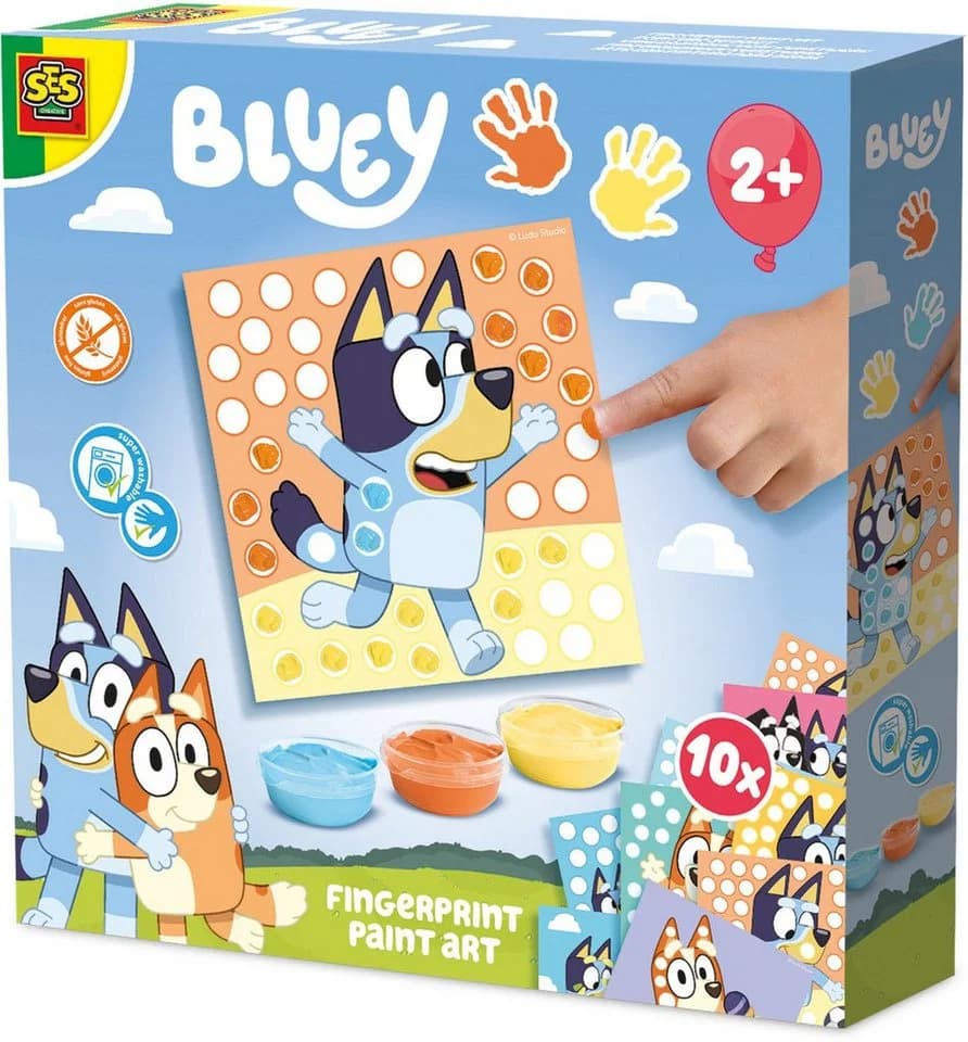 SES Creative Bluey Fingerabdruck-Kunstwerk - Kreatives Bastelset Bunt - Bild 2