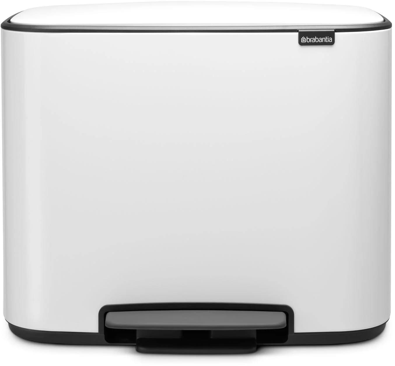 Brabantia Abfalleimer BO Treteimer Weiß Kunststoff 11 + 23 L