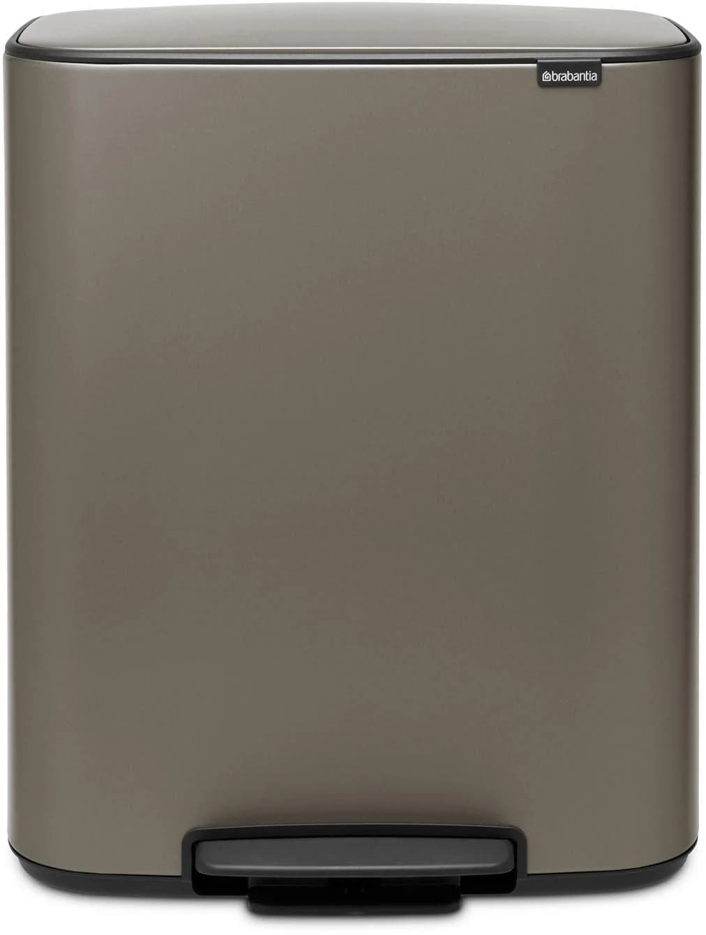 Brabantia Bo Treteimer 60L Silber Kunststoff Metall