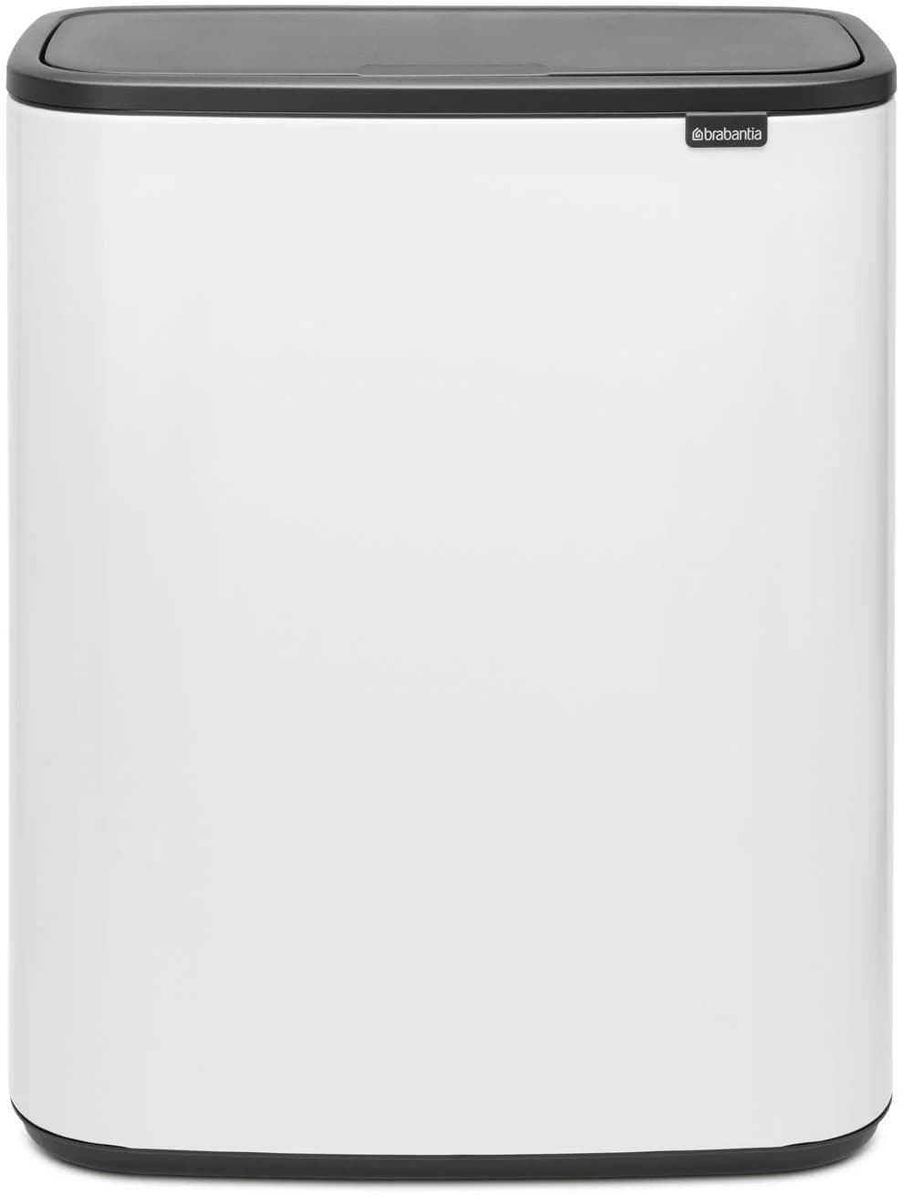Brabantia Bo Touch Bin 60L Mülleimer Weiß Soft-Touch-Öffnungssystem
