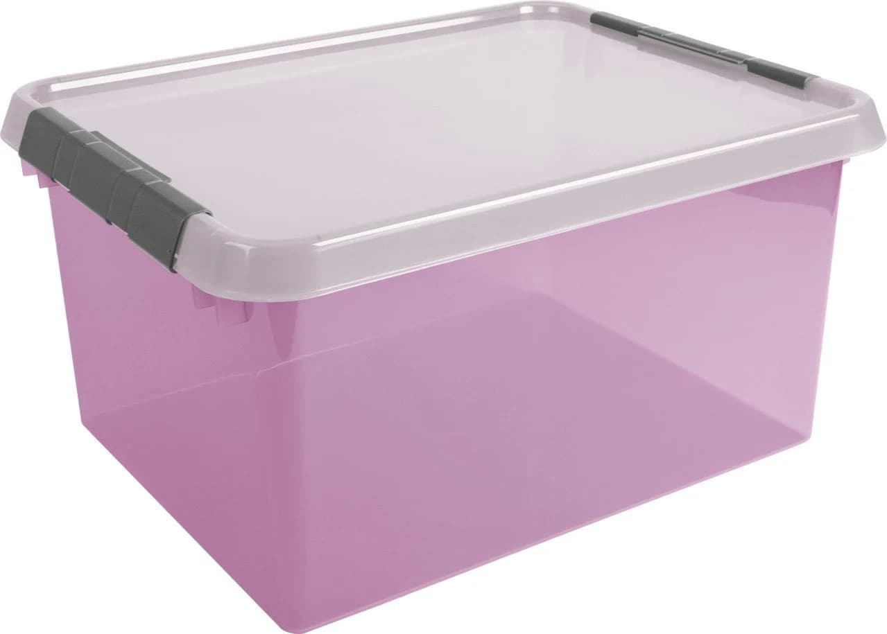 Sunware Aufbewahrungsbox mit Deckel Comfort Line 36L Rosa Transparent
