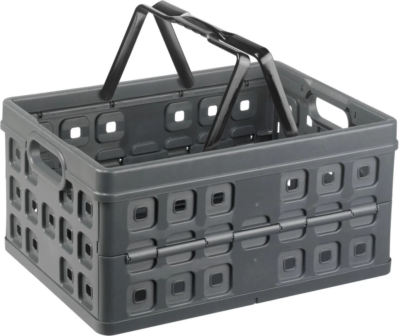 Sunware Klappbox Square 32L Anthrazit/Schwarz - Stabile Faltbox mit Tragegriff