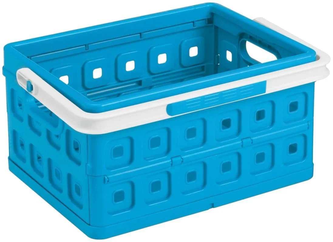 Sunware Klappbox Square 24L Blau/Weiß Kunststoff