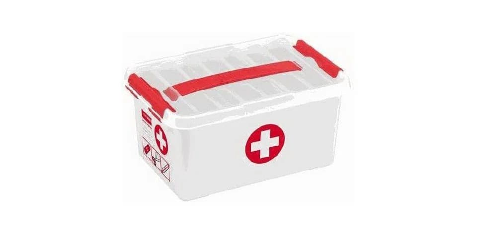 Sunware Erste-Hilfe-Box 6L Kunststoff Rot/Weiß mit Griff