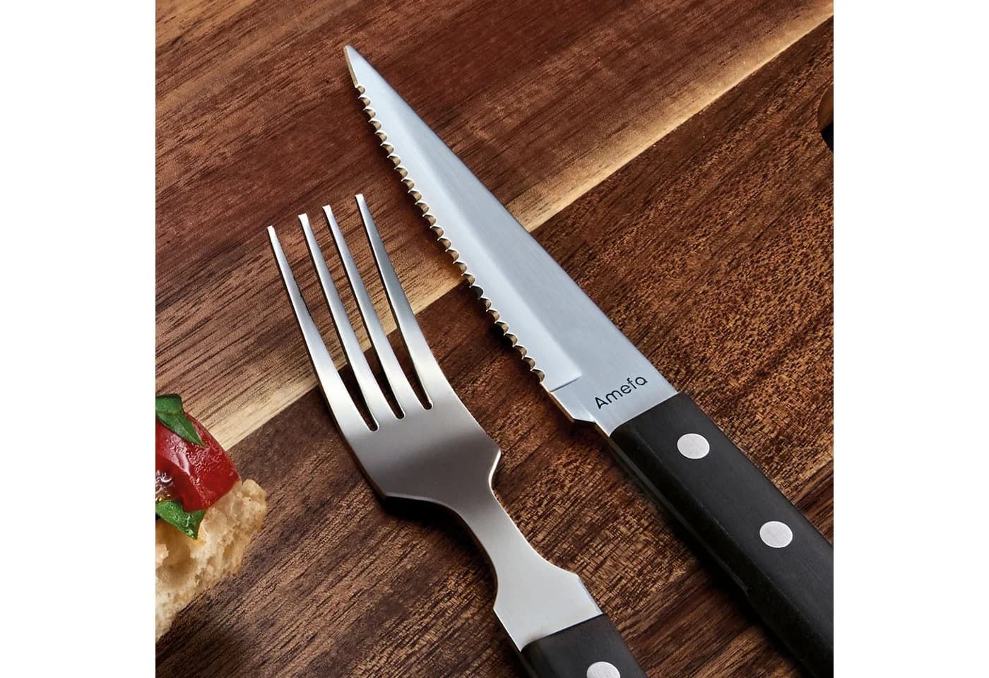 Amefa Steakmesser PIZZA Set 6-tlg. Schwarz Klingenstahl - Bild 5