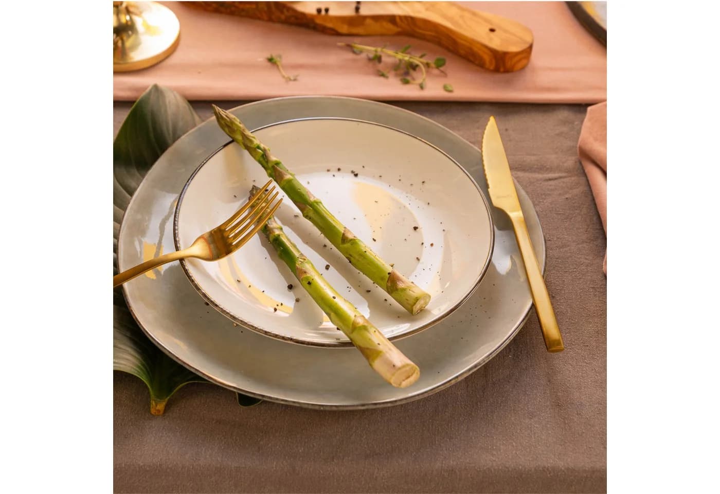Amefa Besteck-Set MANILLE 42-tlg. Goldfarben Edelstahl Rostfrei 18/0