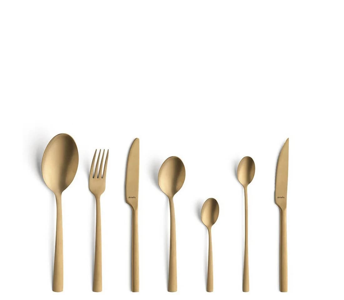 Amefa Besteck-Set MANILLE 42-tlg. Goldfarben Edelstahl Rostfrei 18/0 - Bild 2