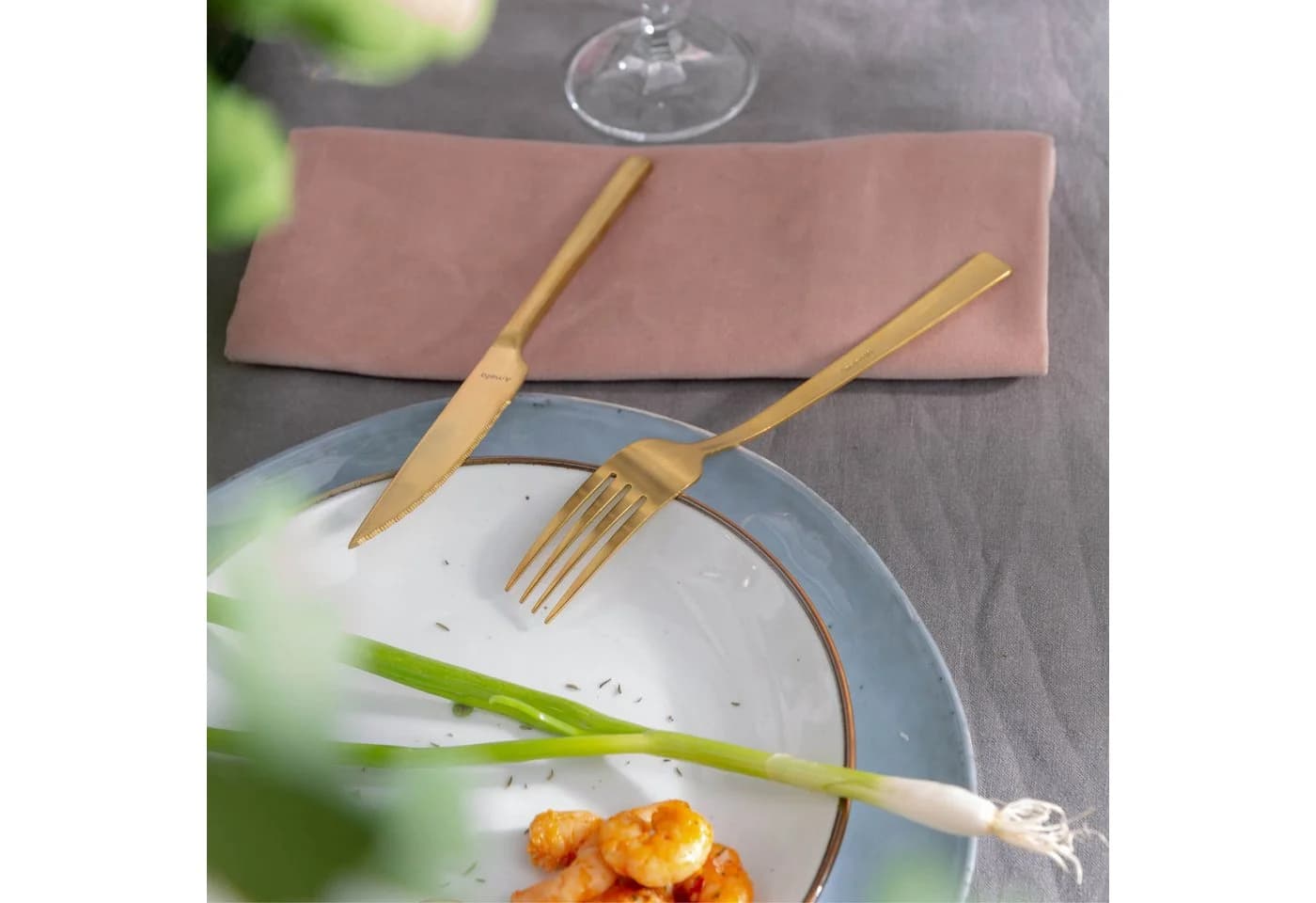 Amefa Besteck-Set MANILLE 42-tlg. Goldfarben Edelstahl Rostfrei 18/0 - Bild 3