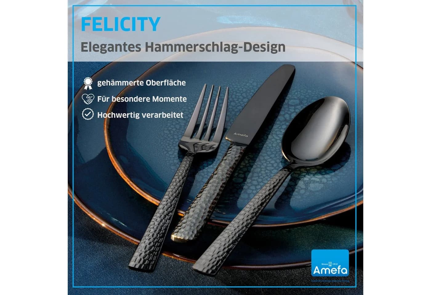 Amefa Besteck-Set FELICITY 24-tlg. Schwarz PVD Veredelung