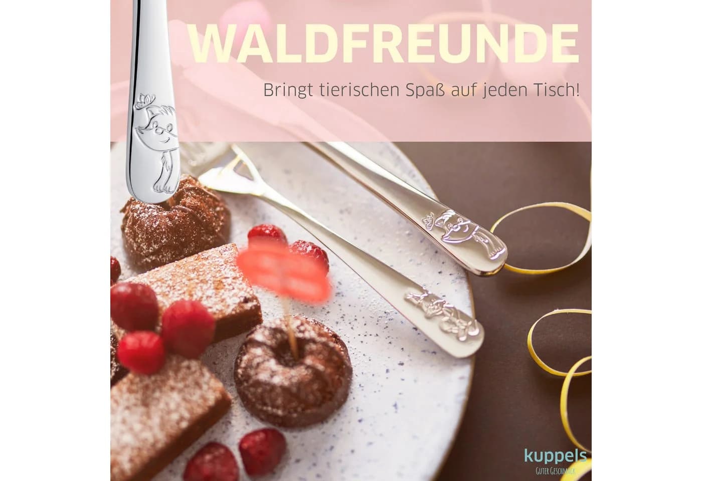 Kuppels Kinderbesteck WALDFREUNDE 4-tlg. Silber Edelstahl - Bild 3