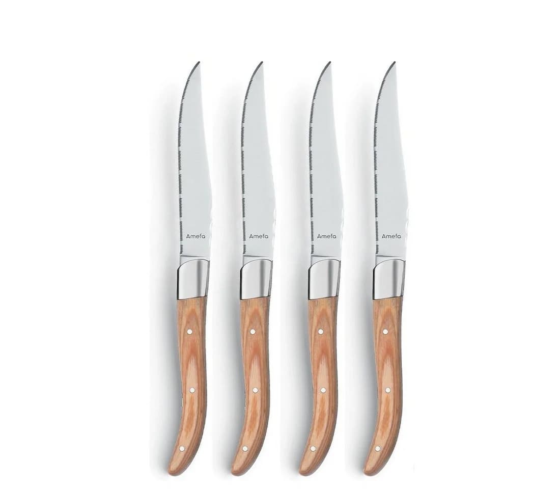 Amefa Steakmesser ROYAL STEAK 4er-Set Pakkaholz Edelstahl - Bild 2
