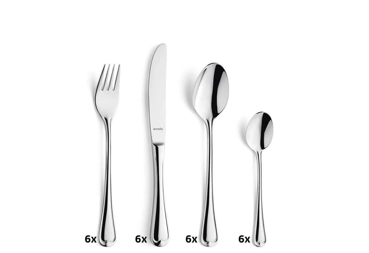 Amefa Besteck-Set ELEGANCE 24-tlg. 6 Pers. Edelstahl Rostfrei 18/10 Silber - Bild 4