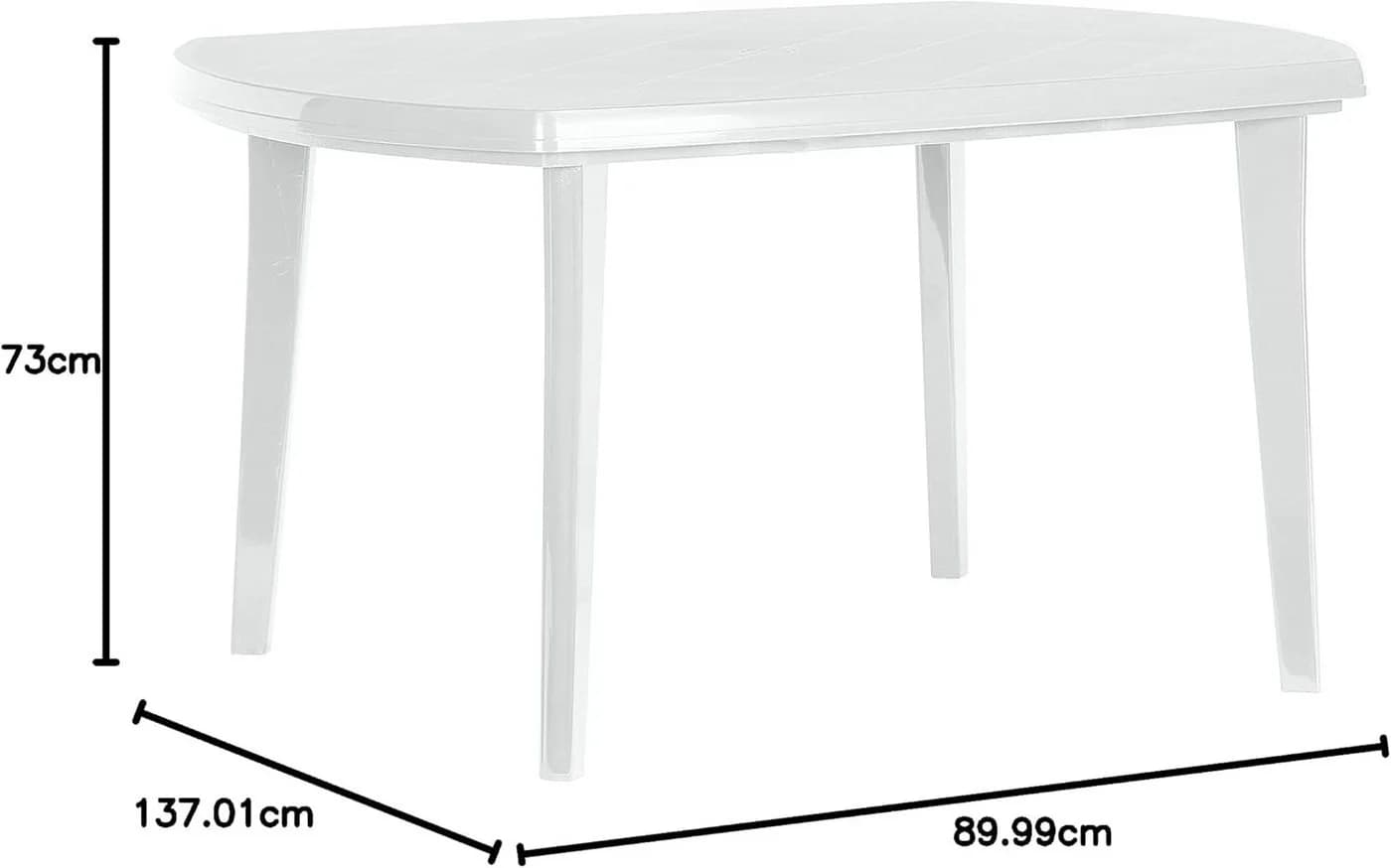 Allibert Gartentisch Elise Oval Weiß Wetterfest - Bild 4