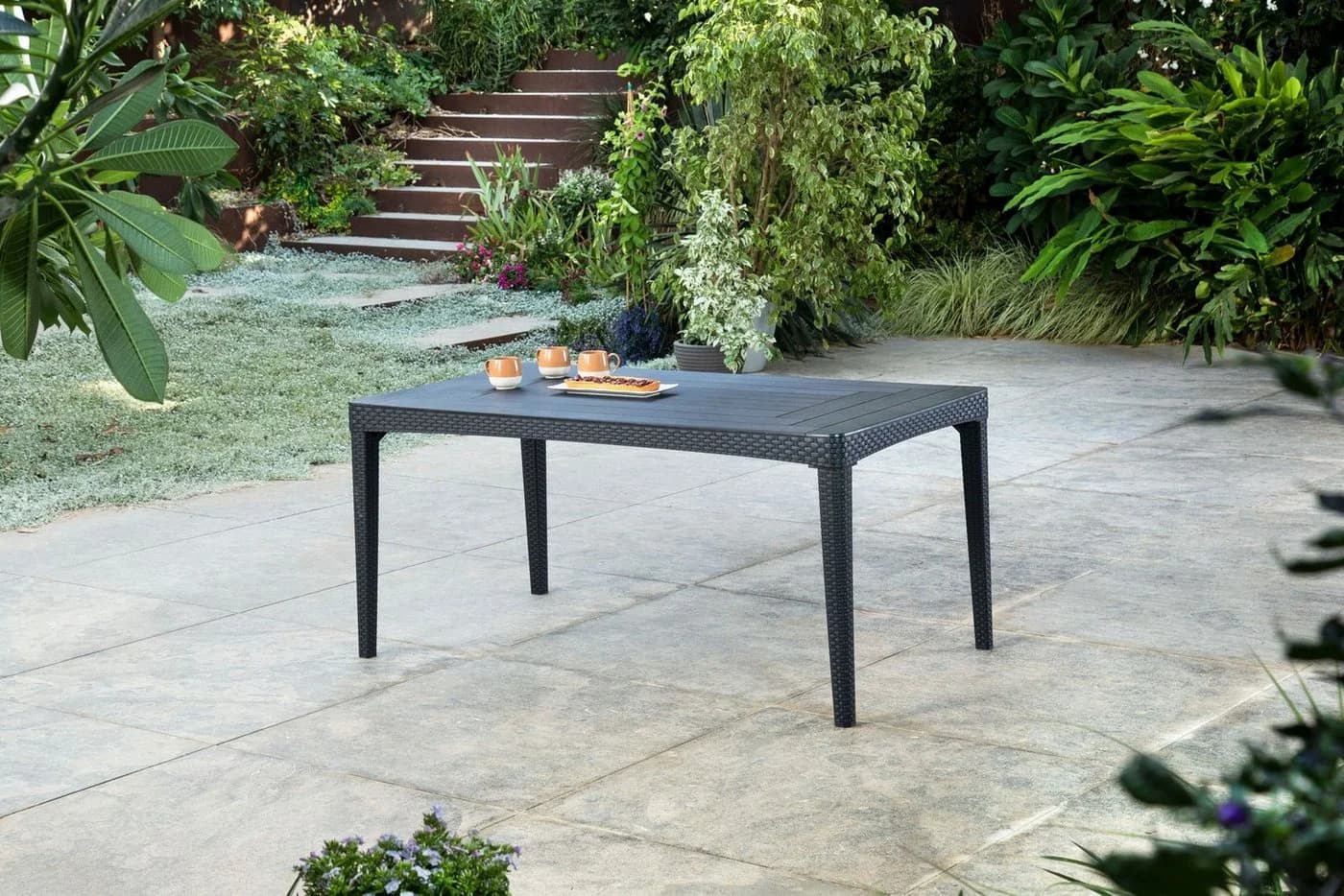 Allibert Girona Gartentisch Anthrazit Kunststoff Pflegeleicht - Bild 2