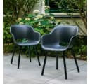 Keter Gartenstuhl Noa 2 Stk. mit Metallbeinen Graphitgrau Bild 1