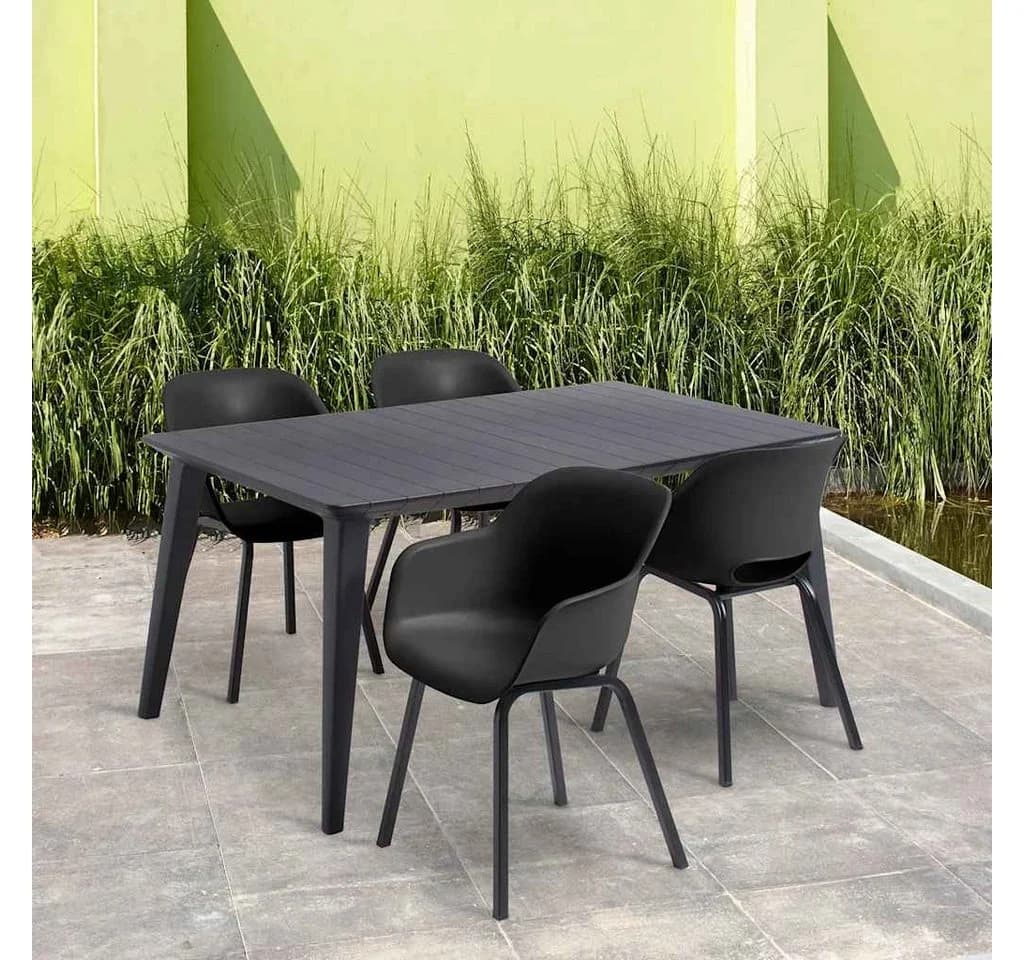 Keter Gartenstuhl Noa 2 Stk. mit Metallbeinen Graphitgrau - Bild 3