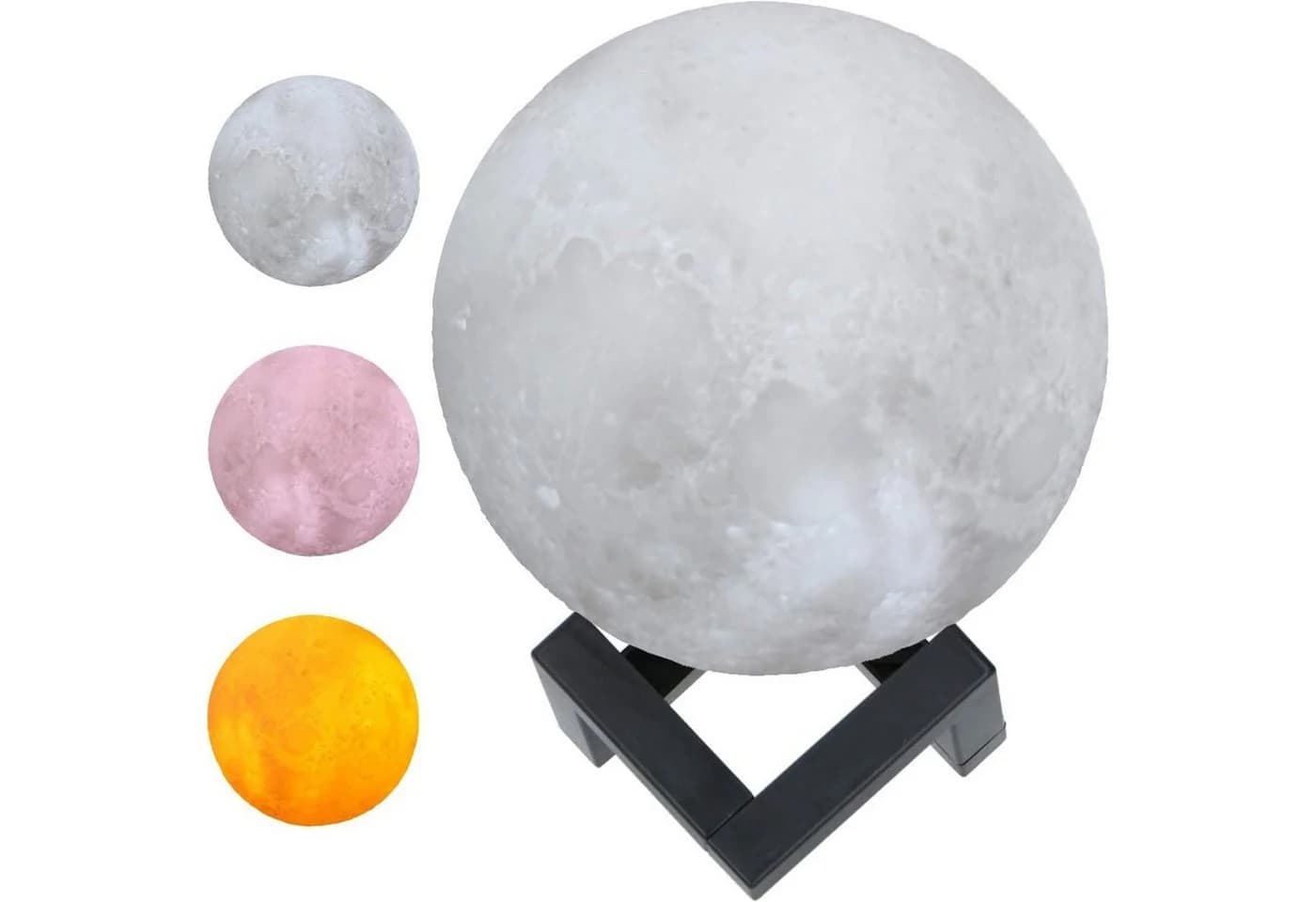Grundig LED Nachtlicht Mond Lampe 3D Nachtlampe Mondkugel Tischlampe Mondlicht - Bild 2
