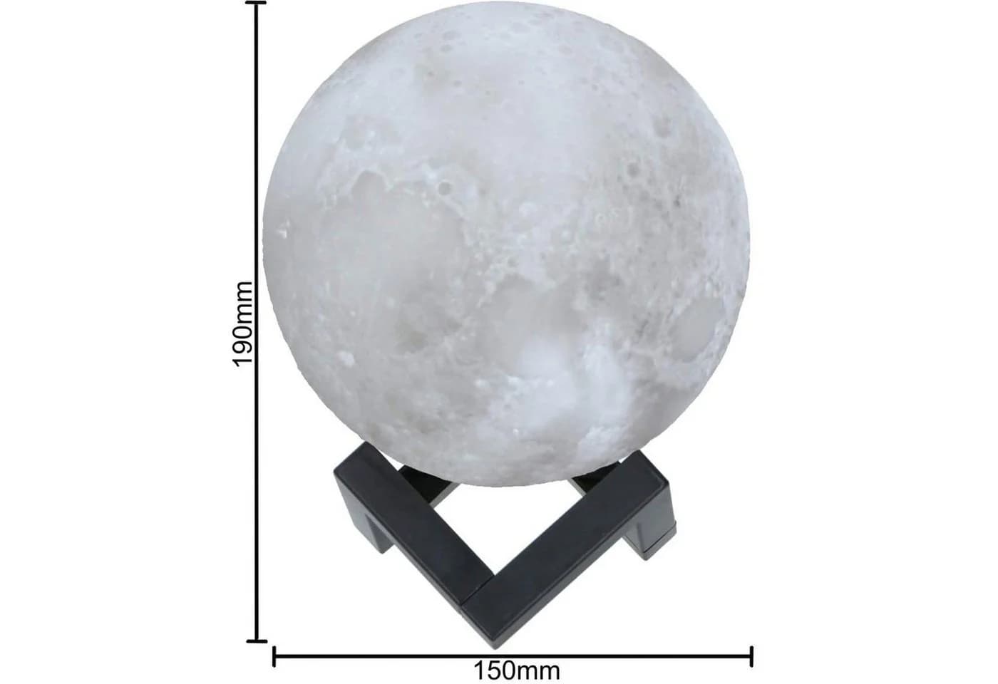 Grundig LED Nachtlicht Mond Lampe 3D Nachtlampe Mondkugel Tischlampe Mondlicht - Bild 4