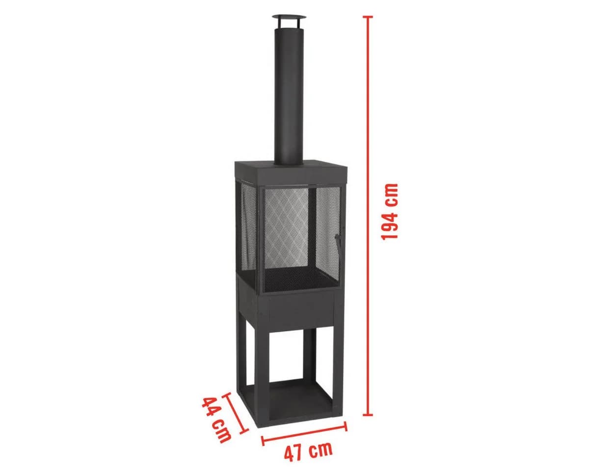 BBQ Collection Feuerschale Gartenkamin Schwarz Metall