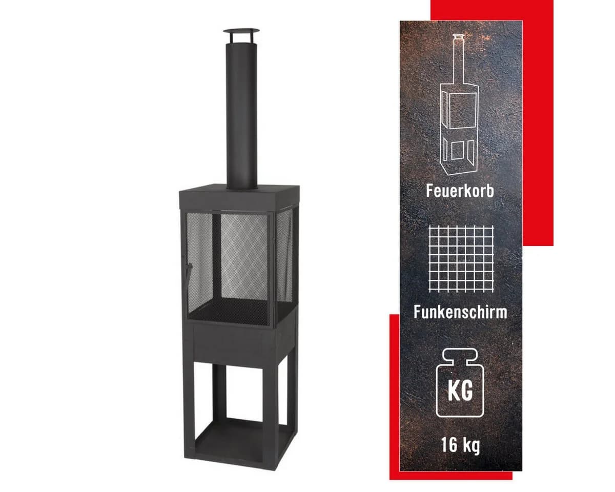BBQ Collection Feuerschale Gartenkamin Schwarz Metall - Bild 3