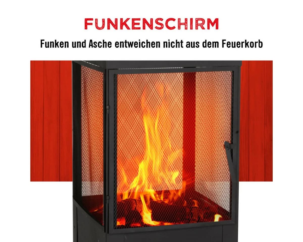 BBQ Collection Feuerschale Gartenkamin Schwarz Metall - Bild 5