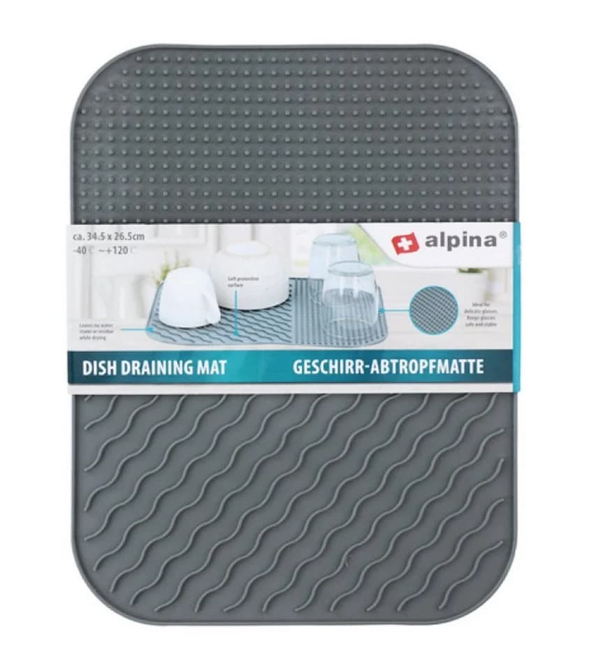Alpina Geschirr-Abtropfmatte Grau Silikon - Bild 2