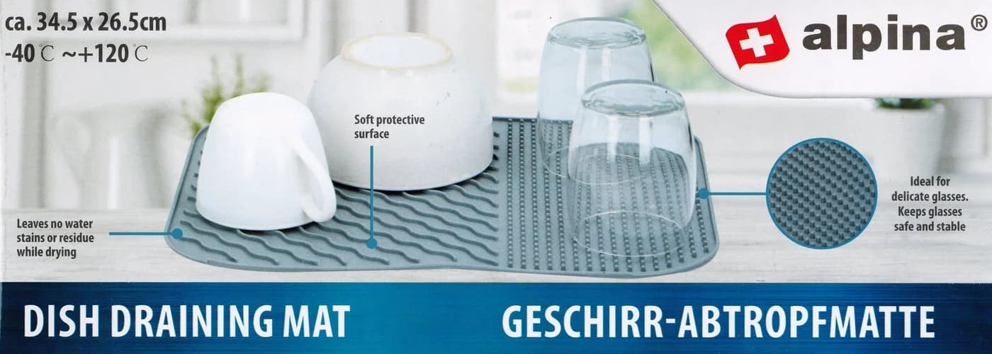 Alpina Geschirr-Abtropfmatte Grau Silikon - Bild 3